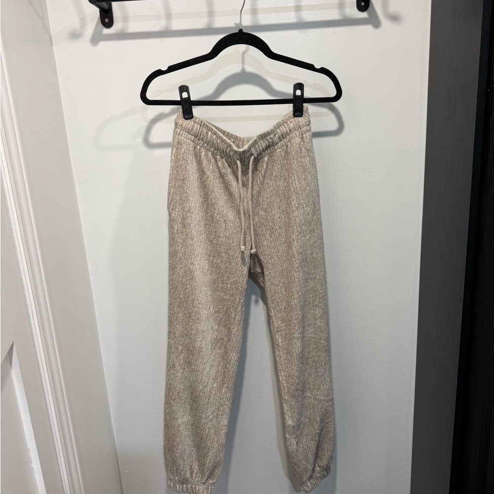 Wilfred Free Beige Velour Drawstring Joggers